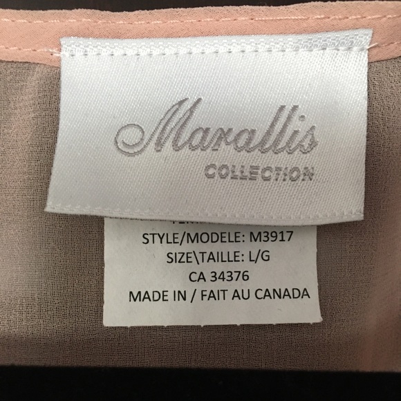 Marallis Chiffon High Side Slit Topper - Blush, L - Picture 4 of 4